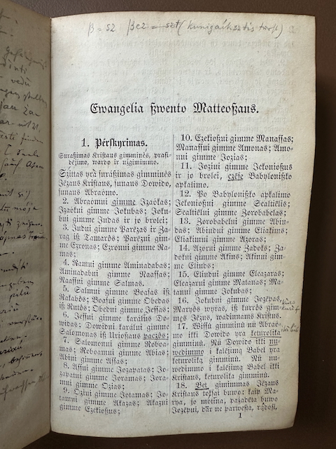 Naujas Testamentas músû Wieszpatiês ir Iszganytojo Jēzaus Kristaus, į lietuwiszkąję kalbą iszwerstas; Psalmai Dowido į lietuwiszkąję kalbą iszwersti