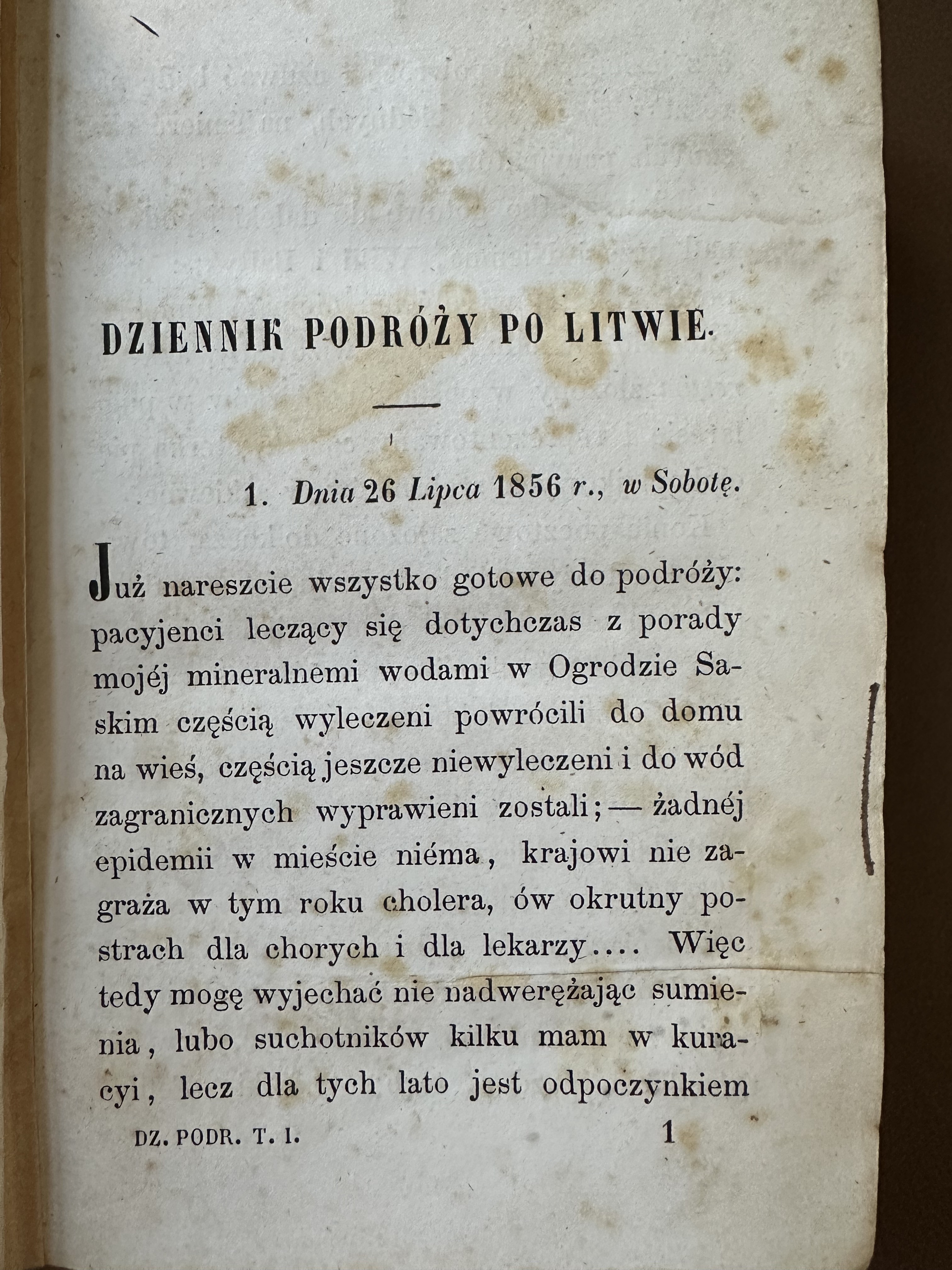 Dziennik podróży po Litwie i Żmudzi Odbytej w 1856 Roku przez D-ra T. Tripplina