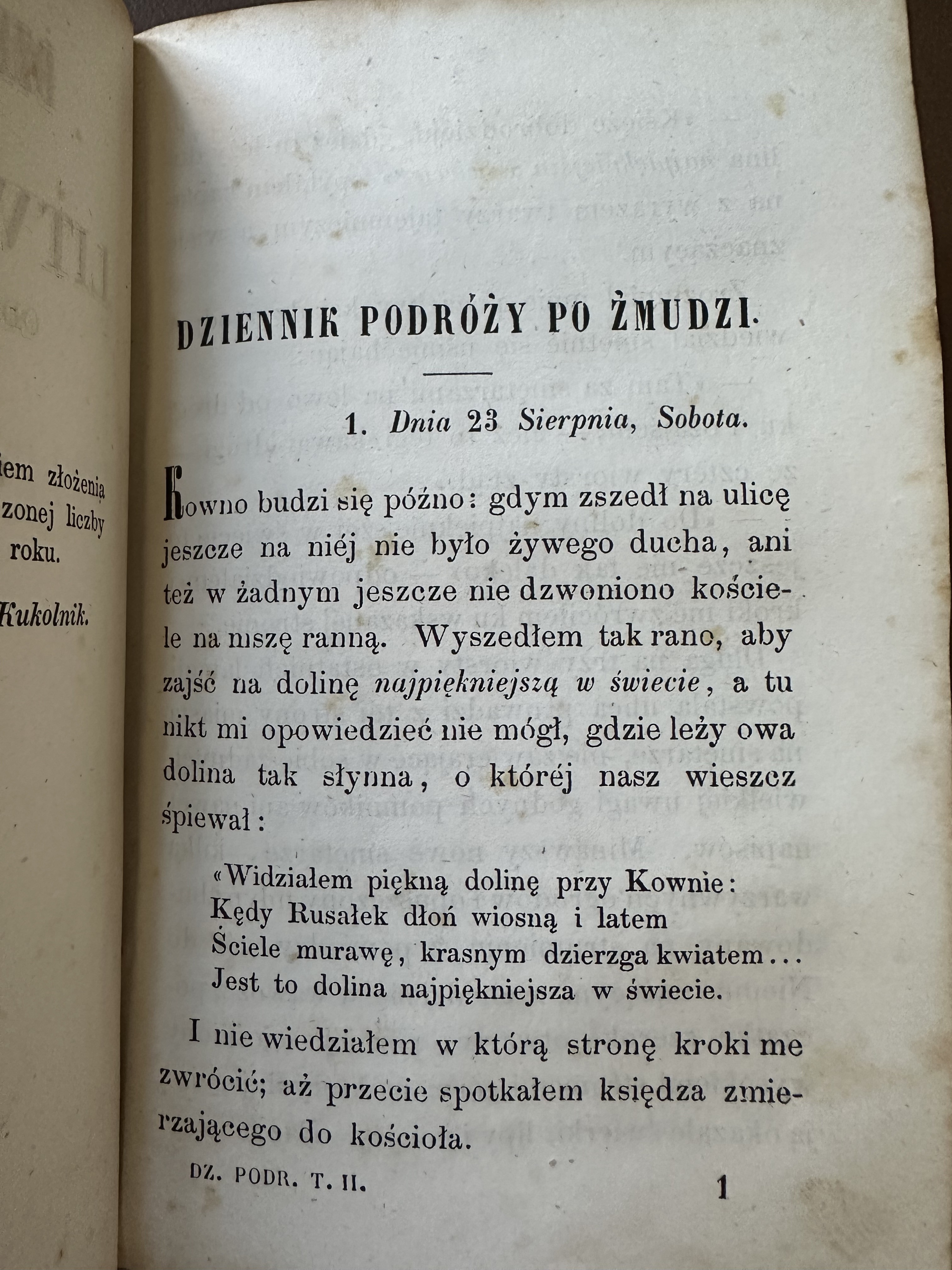 Dziennik podróży po Litwie i Żmudzi Odbytej w 1856 Roku przez D-ra T. Tripplina