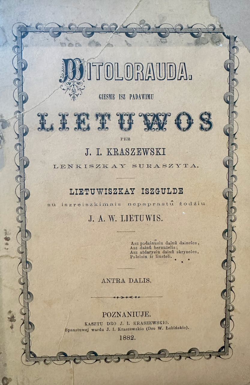 Witolorauda, giesme isz padawimu Lietuwos per J.I.Kraszewski lenkiszkay suraszyta, antra dalis