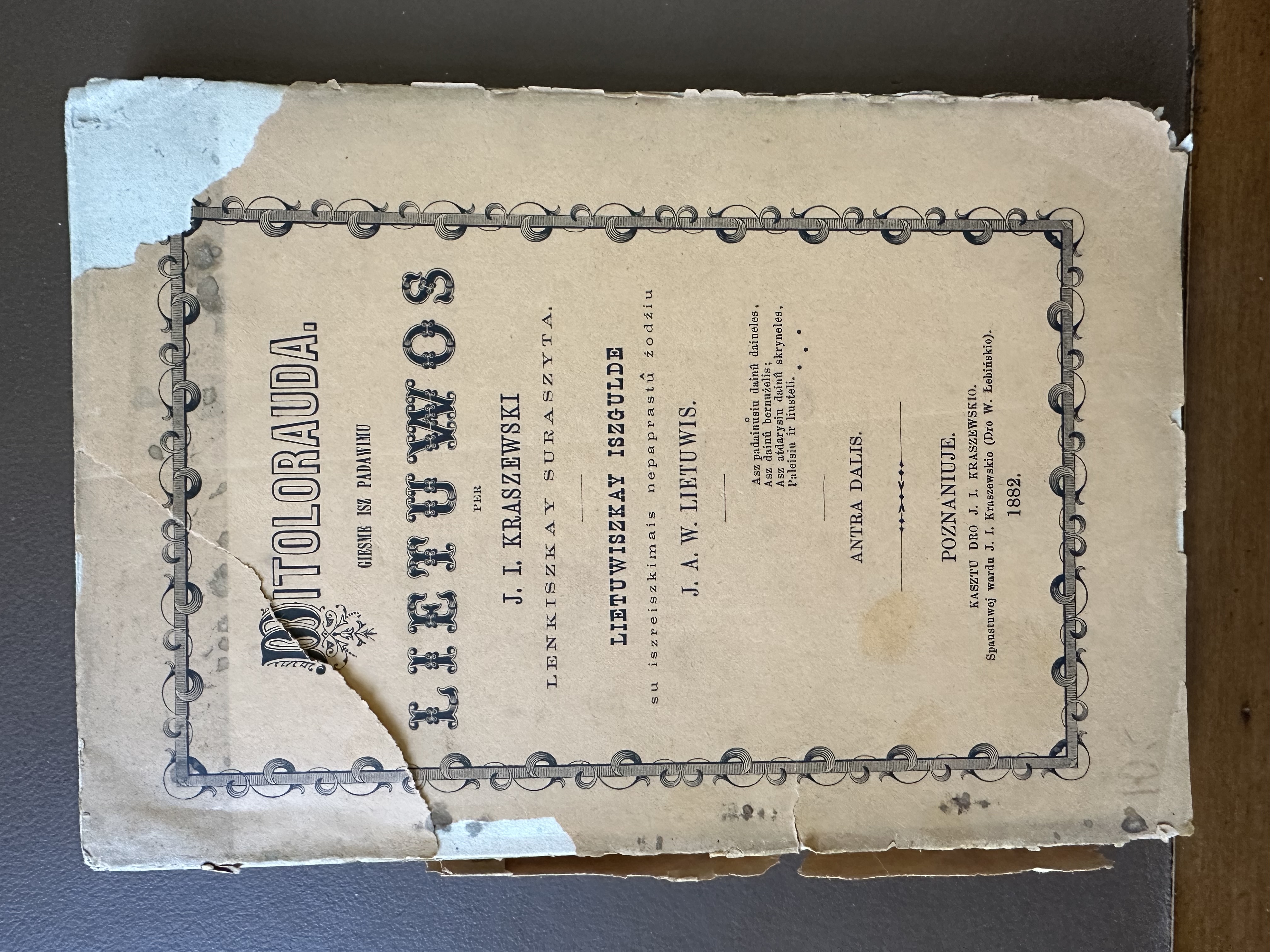 Witolorauda, giesme isz padawimu Lietuwos per J.I.Kraszewski lenkiszkay suraszyta, antra dalis