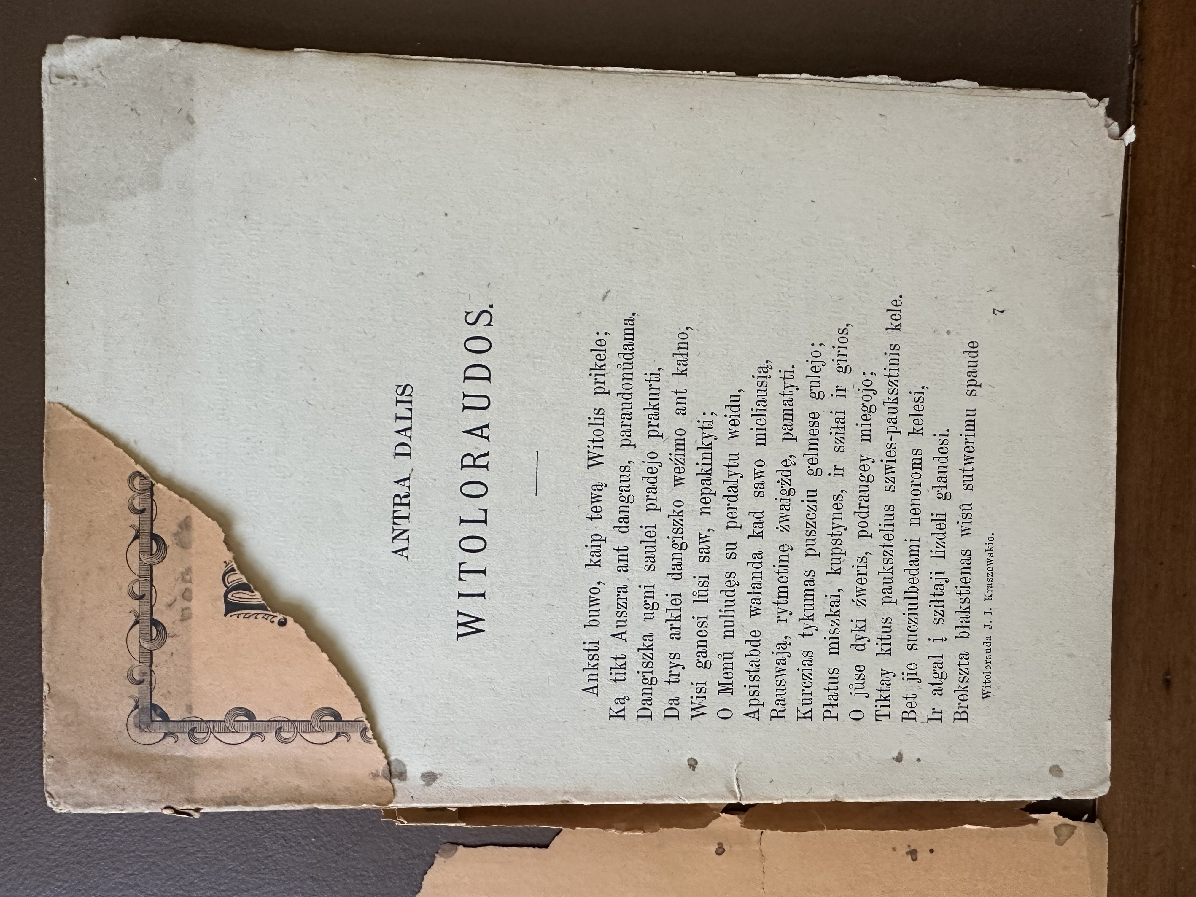 Witolorauda, giesme isz padawimu Lietuwos per J.I.Kraszewski lenkiszkay suraszyta, antra dalis