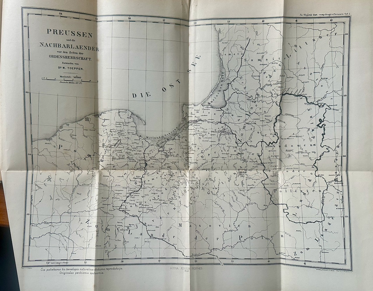 1 žemėlapis: M. Toeppen, „Preussen und die Nachbarländer vor den Zeiten der Ordensherrschaft"