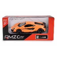Licencjonowany model McLaren 600LT 1:37 – pomarańczowy die-cast z napędem pull-back i otwieranymi drzwiami (K-889)