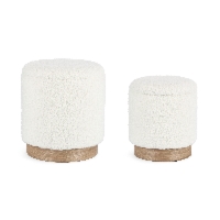 Puf do przechowywania Zoya biały Ø30,5-37 cm MDF PET Bizzotto