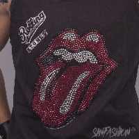 TANK ROLLING STONES CLASSIC DIAMANTE AMPLIFIED