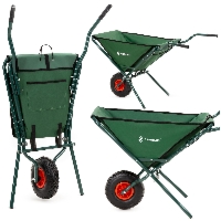 Taczka ogrodowa składana 50 L stalowa 116 x 64 x 65 cm lekki wózek transportowy