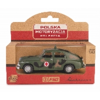 Warszawa M20 „Pogotowie Wojskowe” model 1:43 – kolekcjonerska replika DIE CAST, idealna do dioramy i gabloty (K-251)