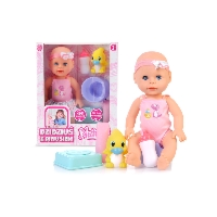 Natalia Dzidziuś z Dinusiem lalka bobas z akcesoriami – 33 cm, 3+