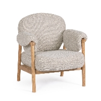 Fotel Calista naturalny 83x80x84cm drewno brzozowe PET PU Bizzotto