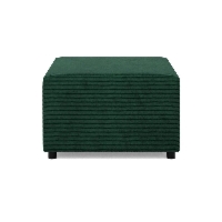 Pufa do salonu, podnóżek, BLOM, sztruks, 71x71x40 cm, butelkowa zieleń