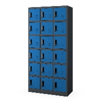 Szafka pracownicza skrytkowa antracytowo-niebieska: KAROL, 900 x 1850 x 400 mm