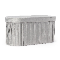 Puf z pojemnikiem Jocelyn szary 76x38x38 MDF PU aksamit PET Bizzotto
