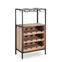 Półka na wino Isaac czarny 51x30x91cm MDF i stal Bizzotto
