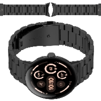 Pasek ze stali nierdzewnej Bizon Strap Watch Aura do Google Pixel Watch 4 / 3 / 2 / 1 41 mm, czarny