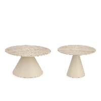 Stolik kawowy Hardy travertine effect Ø50 i Ø60 ceramic top stal Bizzotto