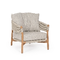 Fotel ogrodowy GARITA beżowa 79.5x87 z drewna teak Bizzotto