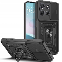 Etui z ringiem Tech-Protect Camshield Pro do Motorola Moto G77 5G / Moto G67 5G, czarne