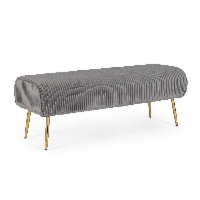 Ławka 2-osobowa Selena szara 129x45,5x48cm MDF stal PET Bizzotto