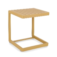Stolik kawowy boczny do leżaka KONNOR żółty 40x40 aluminiowy Bizzotto
