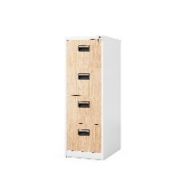 Szafa kartotekowa metalowa z 4 szufladami biała/dąb sonoma, 460x1320x620 mm: SARA Eco Design
