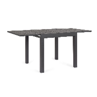 Stół ogrodowy rozkładany CLIV czarny 80/160x80 aluminiowy z efektem drewna Bizzotto