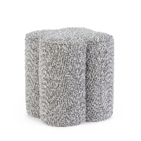 Pufa Cointa szary 40x40x45cm drewno sosnowe i PET Bizzotto