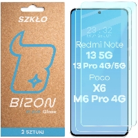 Szkło hartowane Bizon Glass Clear Duo do Xiaomi POCO X6 / M6 Pro 4G / Redmi Note 13 5G / 13 Pro 4G/5G, 2 sztuki