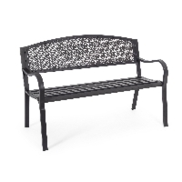 Ławka ogrodowa LIZETTE antracytowa 123x55 stalowa Bizzotto