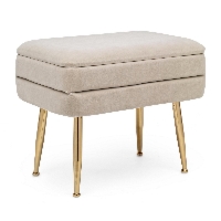 Ławka z pojemnikiem Pavlina beżowa 50x42x34,5cm MDF PET stal Bizzotto