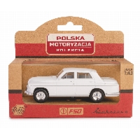 Model kolekcjonerski Warszawa 223 – elegancki sedan 1:43 w białym kolorze, DIE CAST, idealny do gabloty i kolekcji (K-567)