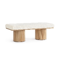 Ławka Floriana nat-white 122x46x42,5 cm MDF, sosna, pokrycie PET Bizzotto
