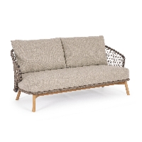 Sofa ogrodowa 2-3-os EULARIA beżowa 180x 89.5 aluminium teak Bizzotto