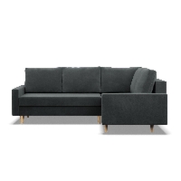 Duży narożnik, prawy, MILO, velvet, 223x172x92 cm, ciemny szary