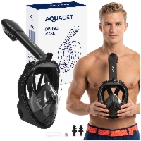 Maska do snorkelingu L/XL pełnotwarzowa do nurkowania z rurką, uchwyt na kamerę, AntiFog