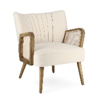 Fotel Virna naturalny 64x71x79cm drewno sosnowe i rattan Bizzotto