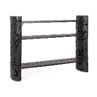 Konsola Arwood czarny 156x36x110cm drewno tekowe Bizzotto