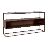 Konsola Godric czarna 140x30x72cm stal i szkło hartowane Bizzotto