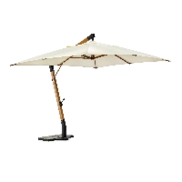 Drewniany wiszący parasol ogrodowy CAPUA ecri 400x300 z drewna teak Bizzotto