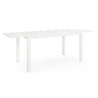 Stół ogrodowy rozkładany HILDE biały 140/210x77 aluminiowy Bizzotto