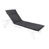 Poduszka na leżak CHARCOAL antracytowa 63x190 wodoodporna olefinowa Bizzotto