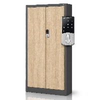 Biurowa szafa metalowa z zamkiem na szyfr antracytowa / dąb sonoma: Eco Design DANIEL, 900 x 1850 x 400 mm