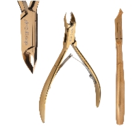 Aba Group Cążki do skórek - dwusprężynowe, złote, 5mm (1133)