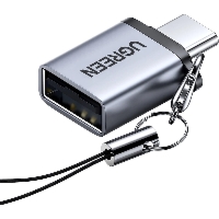 Adapter OTG, przejściówka USB-C (męskie) do USB-A 3.0 (żeńskie), Ugreen US270, szary