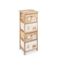 Komoda Emotions naturalne 26x32x81cm z drewna paulownia Bizzotto