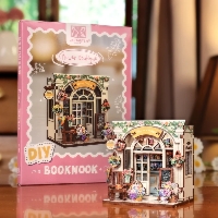 Drewniany model do składania Mini Book Nook - Flower Boutique (z magnesem)