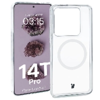 Etui z pierścieniem magnetycznym Bizon Case CrystalO do Xiaomi 14T Pro, przezroczyste
