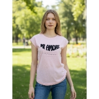 T-shirt z flokowanym nadrukiem
