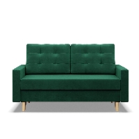 Sofa rozkładana, MILO, velvet, 152x92x92 cm, butelkowa zieleń