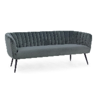 Sofa Avril szara 175x70x68cm PET welwet PU pianka stal epoksydowana Bizzotto